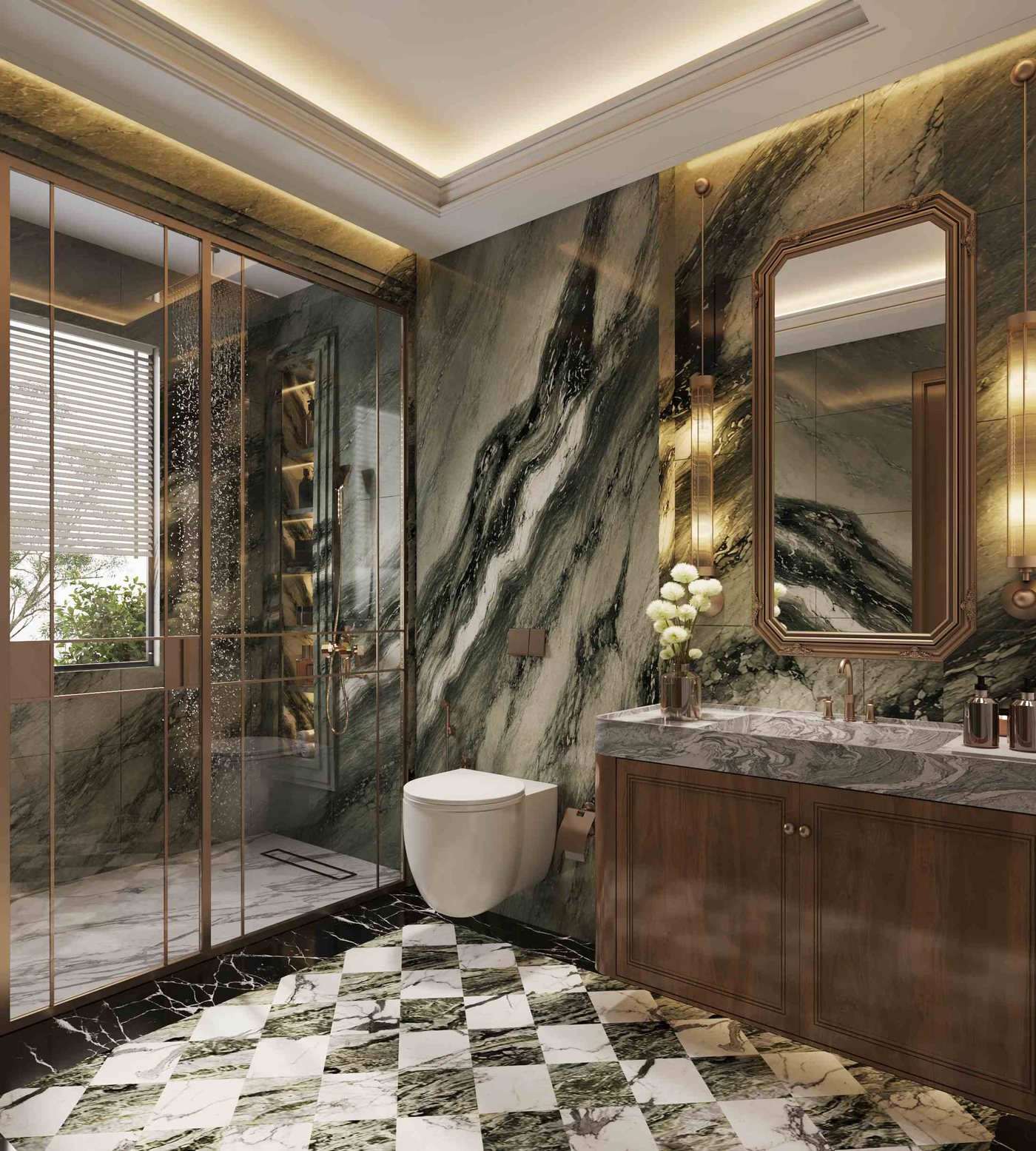 Marble bathroom with premium fittings